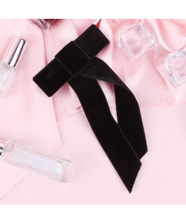 Minkissy Satin Ribbon Hair Bow Big Hair Bows Bowknot Hair Scrunchies Hair Barrettes Collection for Women Girls (Black) Women's Fashion Scarves - Buy Online on GoSupps.com