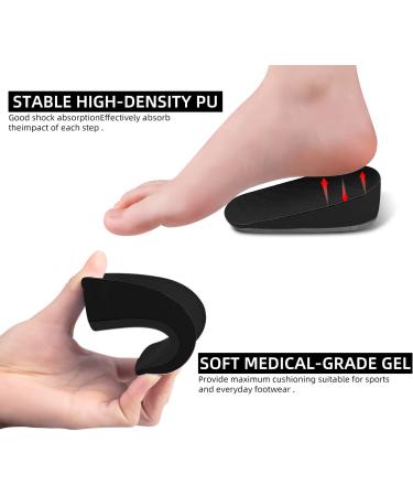 Height Increase Insoles | Gel Heel Lift Pads for Men & Women | Shock Absorption Cushions | 1 Inch Lift Inserts (Small 5-9 2 Pairs Black - Buy Online on GoSupps.com