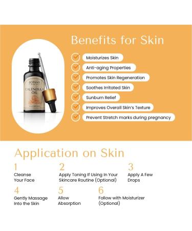 Pure Calendula Oil 50ml Pure Calendula Oil Base Oil Calendula Officinalis Calendula Oil for Face Nails Hands Beauty Massage Cosmetics Body Care BotanyRoom  - Buy Online on GoSupps.com