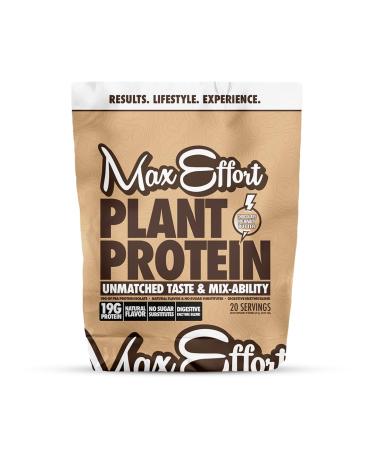 MAX EFFORT Plant Protein Powder, 19 G Pea Protein, Plant Based, Gluten Free, Low Carb, Protein Shake or Smoothie Mix, Meal Replacement, No Whey, No Sugar Substitutes, Chocolate Peanut Butter, 20 Srvg Chocolate Peanut Butter