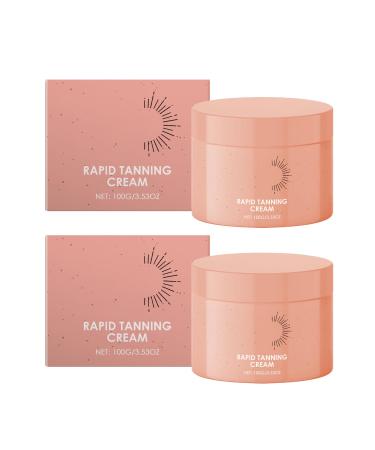 2PC Hydrating Tanning Enhancer Tanning Extender Bronze Hydrating Milk Self Tanner Cream Natural and Fast Tan Without Sun Light & Non-greasy Formula Matte Skin Convient Tous les Types de Peau