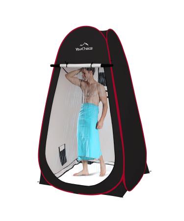 Your Choice Oversized 6.89FT Pop Up Privacy Tent - Camping Shower Changing Tent, Portable Bathroom Toilet Room Black