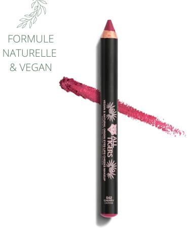 All Tigers - 3-in-1 Multi-Use Pencil for Eyes Lips and Cheeks - Cherry Shade - Creamy and Easy to Apply Texture - Natural Ingredients - Vegan - Enriched with Organic Jojoba - Eco-Responsible - Buy Online on GoSupps.com
