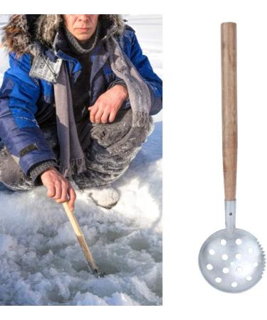 Alomejor 2 Pcs Ice Fishing Scoop Scoop Skimmer Ice Slush Scoop with Wood Handle Winter Outdoor Fishing Shovel Ice Tools Metal Wood Design - Buy Online on GoSupps.com