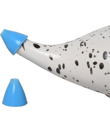 HealthGoodsIn Ceramic Neti Pot - Premium Handcrafted Dishwasher Safe 225ml Dalmatian with 2 Silicone Nozzle Tips for Optimal Nasal Care - Buy Online on GoSupps.com