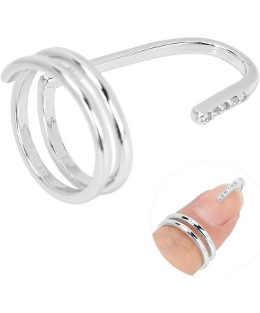 Nail Art Fingernail Rings Decorative Nail Ring Fashion Fingertip Jewelry Nail Art Ring Ladies Wearing Nail Accessories Women Finger Nail Ring Electroplated Copper Fingernail Rings(3050 Platinum) - Buy Online on GoSupps.com