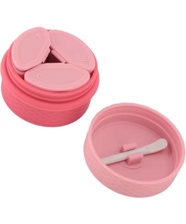 Silicone Cream Jars with Spoon Travel Silicone Makeup Container Refillable Empty Trinkets Pills Portable Proof for Outdoor Use (Pink) - Buy Online on GoSupps.com