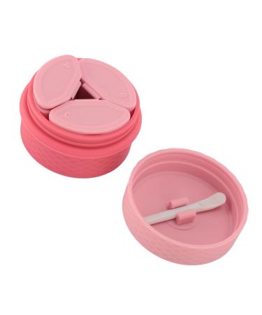 Silicone Travel Makeup Containers Silicone Cream Jars with Spoon 12ml Proof Portable Refillable Empty Ornaments Pills for Outdoor Use (Pink)