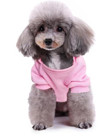 JECIKELON Winter Dog Hoodie Sweatshirts - Warm XXS Clothing for Small Dogs & Puppies | Cute Chihuahua Coat & Cat Costume in Y01-Pink - Buy Online on GoSupps.com