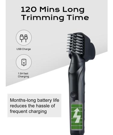 Electric Body Hair Trimmer for Men | Cordless Waterproof Razor | 120 Mins Battery Life | Lightweight V-Shaped Pubic Hair Trimmer for Sensitive Areas - Buy Online on GoSupps.com