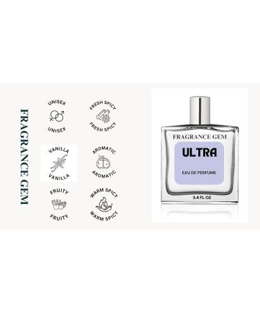 Fragrance Gem Ultra Perfume Spray for Men | Vanilla Warm Spicy Fruity | EDP Strong and Long Lasting Perfume 3.4 FL OZ - Buy Online on GoSupps.com
