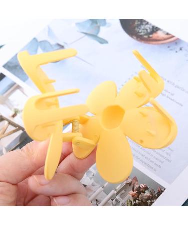Inateannal Flower Hair Claw Clips Large Flower Hair Clips Big Floral Hair Claw Clips Candy Acrylic Huge Claw Clip Matte Flower Hair Accessories Yellow Cute Barrette Hair Headclip for Women and Girls - Buy Online on GoSupps.com