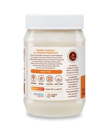 Nutiva Organic Refined Coconut Oil 15 fl oz - Pure, Versatile & Healthy Cooking Oil - Buy Online on GoSupps.com