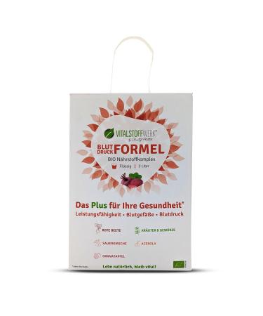 Vitalstoffwerk Blood Pressure Formula 3L - Organic Nutrient Complex with Potassium Vitamin C Beetroot Juice Effectiveness Blood Vessels Blood Pressure
