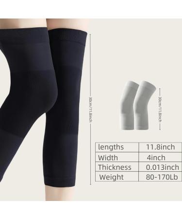 Ultra Thin Knee Pads for Women - Breathable & Warm Compression Sleeves (2 Pairs: Black & Gray) - Ideal for Air Conditioning Rooms - Buy Online on GoSupps.com