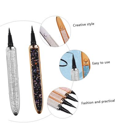 Healvian 2pcs Diamond Eyeliner Cosmetic Accessories Self- Adhesive Eyeliners Makeup Supplies Silver 1 count (Pack of 1) Black - Buy Online on GoSupps.com
