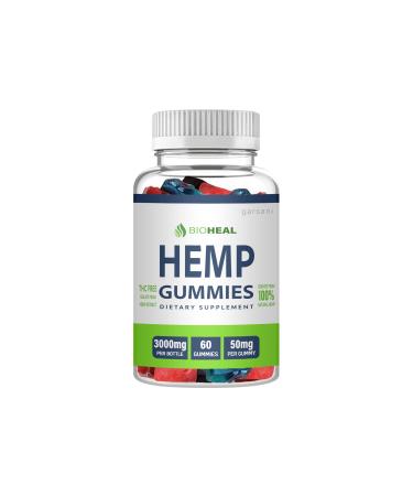 Bioheal Gummies - Bioheal Hemp Gummies (Single 60 Gummies) 60 Count (Pack of 1)
