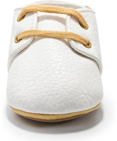 Baby First Walking Shoes Anti-Slip Oxford Loafer Flats | Toddler PU Leather Sneakers 12-18 Months White - Buy Online on GoSupps.com