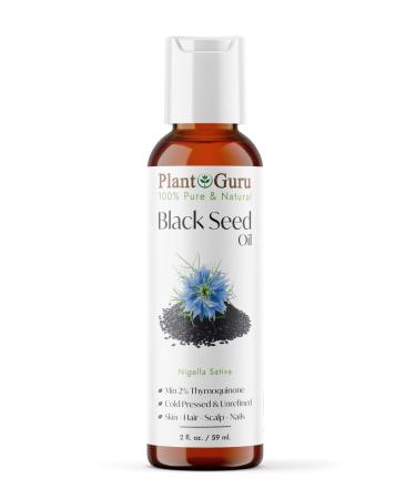 Black Cumin Seed Oil 2 fl. oz. Unrefined Cold Pressed 100% Pure Natural Nigella Sativa Kalonji Oil For Skin Care Hair Growth Scalp And Massage.