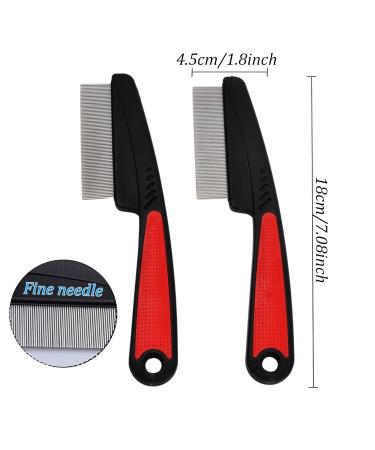 Professional Flea Comb for Dogs & Cats - Stainless Steel 2-Piece Pet Care Set for Lice Removal & Stain Protection - Buy Online on GoSupps.com