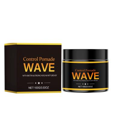 hair pomade,Natural Wave Pomade for Men,Wavy Hair Product,Easy Wash 360 Wave Training Hair Cream,Moisture,Grease for Men Promotes Layered Waves(1pc)