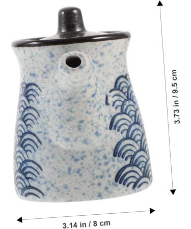 HOMSFOU Soy Sauce Jar Japanese Bottle for Condiment Shoyu Storage Bottle Vinegar Holders Soy Sauce Container Soy Sauce Pot Vinegar Pot Grease Pot Cooking Ceramics Household Pepper Can 9.5X9X8CM As Shown 2 - Buy Online on GoSupps.com