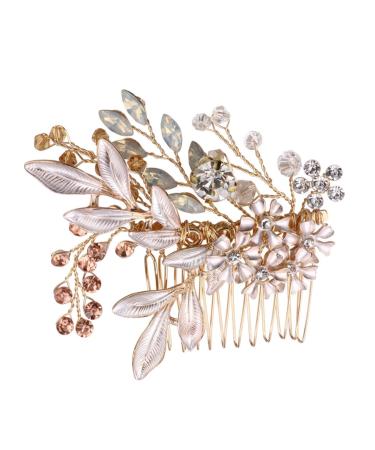 Housoutil 1pc Pearl Hair Pin Wedding Hair Clips Wedding Bridal Hair Clip Pearl Hair Clip Colorful Hair Cuffs Bridal Pearl Hair Comb Floral Hair Comb Tiara Accessories Crystal Bride
