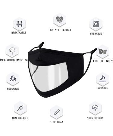 Woplagyreat Clear Window Face Mask for Women - Reusable Designer Fashion Mask | Anti-fog, Breathable, Washable | Adult Earloop Nose Cover with Lip Reading Window - Buy Online on GoSupps.com