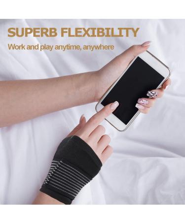 Xopozon Elastic Wrist Bandages - 4 Pack L/XL | Pain Relief for Tendinitis & Carpal Tunnel | Velcro Support for Sports & Daily Use - Black/Beige - Buy Online on GoSupps.com