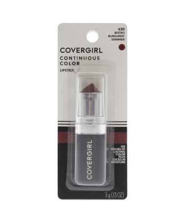 CoverGirl Continuous Color Lipstick - 430 Bistro Burgundy Lipstick Women 0.13 oz Bistro Burgundy 430 4.5 Ounce (Pack of 1) - Buy Online on GoSupps.com