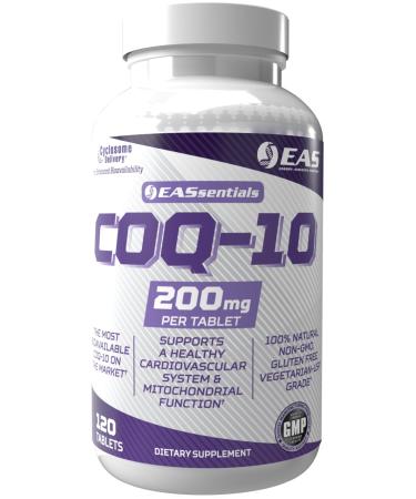 EAS Experimental and Applied Sciences COQ-10 200mg | Antioxidant Supporting Heart Health & Energy Production | Gluten Free, Non GMO | Better Absorption with Cyclosome Delivery | 120 Tablets