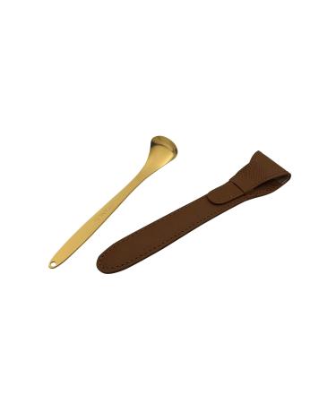 TE to TE Yo Okabe Tableware Manufacturer Made in Japan Moss and Premium Case Included Yellow Gold Genuine Leather Case (Brown)