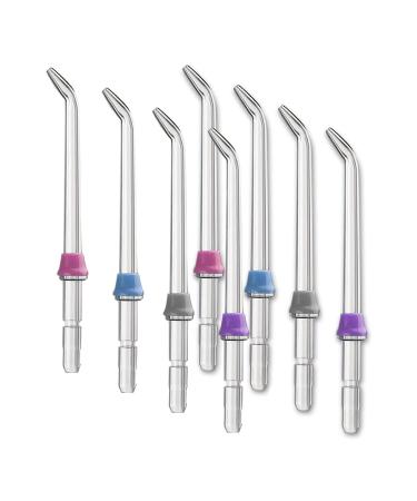 Flosser replacement tips for water pik water fin high-pressure water-fin-top replacement compatible with water pik mouth shower and dental floss orthodontic lace-8-part (4 colors)