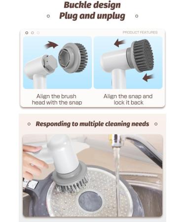 Electric Spin Scrubber 2024 New Sinoshi Spin Power Scrubber Cordless Power Spin Scrubber Rechargeable Handheld Power Scrubber Spin Brush Multifunctional Cleaning Brush Tile Sink Bathroom (White B) - Buy Online on GoSupps.com