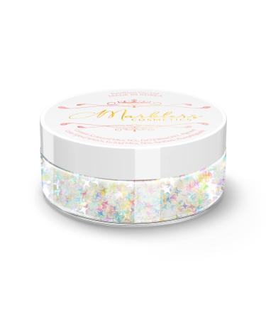 MARBLERS Cosmetic Grade Chunky Shape Glitter Twinkle 0.11oz (3g) | Flake | Non-Toxic | Vegan | Cruelty-Free | Eyeshadow Nail Polish Nail Art | Festival Rave & Party Makeup | Body & Face Chunky Glitter Shape Twinkle