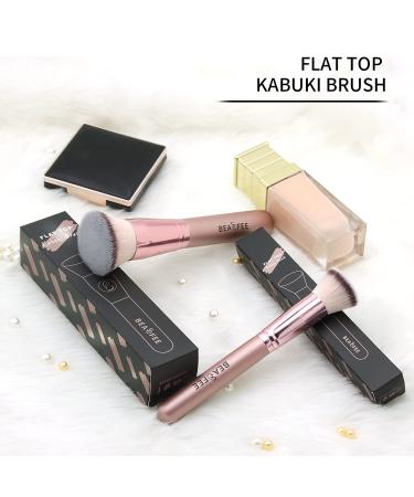 BEASOFEE Big Flat Top Kabuki Foundation Brush - Premium Rose Golden Makeup Tool for Liquid, Cream, and Powder - Fiber Bristles for Stippling, Buffing, Blending - Set of 01 - Buy Online on GoSupps.com