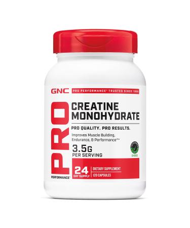 GNC Pro Performance Creatine Monohydrate Improves Muscle Building Endurance Performance 3.5g 120 Capsules