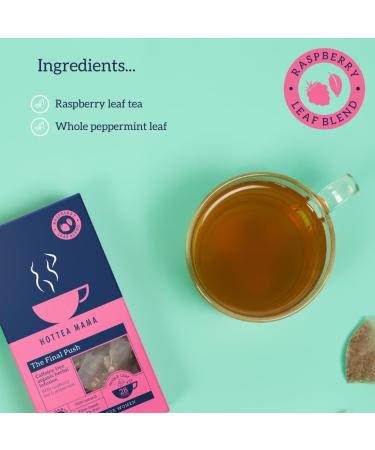 HOTTEA MAMA Organic Raspberry Leaf & Peppermint Blend Tea for Pregnancy | Caffeine Free Herbal Tea | 14 Biodegradable Pyramid Bags - Buy Online on GoSupps.com
