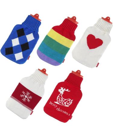 Snoozy XXL Hot Water Bottle - 2L with Soft Cozy Cover | Natural Rubber | Pink Heart - Long-Lasting Heat for Comfort - Buy Online on GoSupps.com
