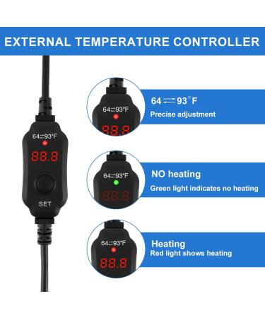 25W Aquarium Heater Fish Tank Water Heater w/Digital Display External Temperature Controller Auto Power-Off Thermostat Heating Rod Over-Temperature Water Shortage Protect for 1-5Gallon Tank-US Plug 25w- Us Fahrenheit - Buy Online on GoSupps.com