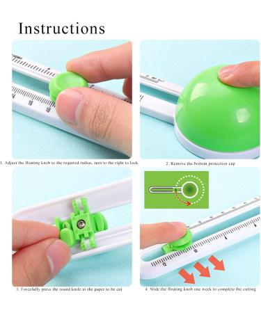 Circle Paper Cutter with 3 Blades - Craft Cutting Tool for Cardstocks & Scrapbooking (Orange) - Buy Online on GoSupps.com