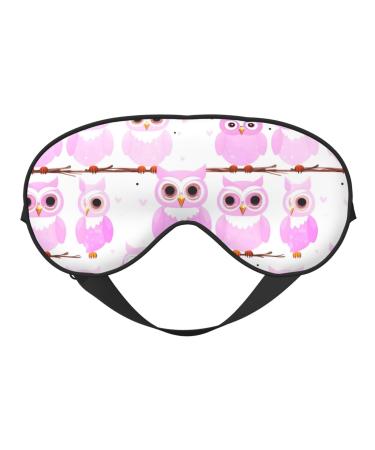 Cute Owl Unisex Elastic Adjustable Buckle Design Blackout Sleep Eye Mask for Home Travel Yoga Office Nap
