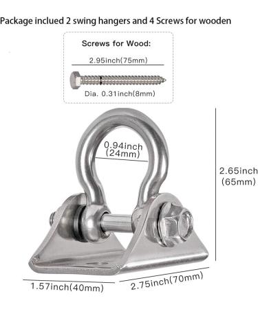 WAREMAID Set of 2 Heavy Duty 180 Swing Hangers Stainless Steel Swing Hook for Ceiling Wooden Porch Swing Hanging kit Playground Gym Rope Boxing Bag Hammock Chair Yoga Swing Mount 1000 lb Capacity 2 Pack - Buy Online on GoSupps.com