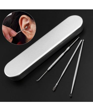 HEALIFTY 3Pcs Stainless Steel Ear Scoop Ear Cleaner Set Curette Earwax Removal Cleaning Tool - Buy Online on GoSupps.com