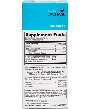 Dr. Chase Kolik Original Gripe Water - All-Natural Colic Relief for Infants (Pack of 2) - 5 fl oz Each - Buy Online on GoSupps.com