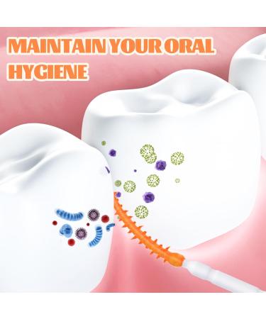 200 Pieces Silicone Interdental Brushes - Soft Dental Brushes with Box | Portable Dual-House Floss Sticks for Effective Tooth Cleaning (Orange) - Buy Online on GoSupps.com