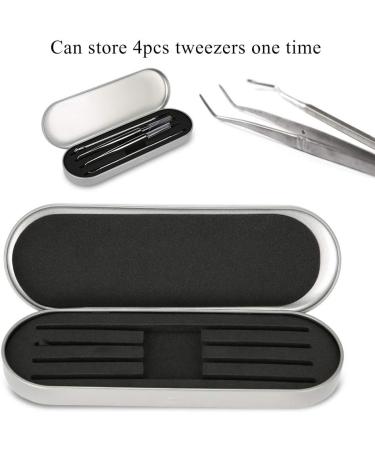 Anggrek Eyelash Tweezers & Organizing Case - Premium Makeup Tool for Lash Extensions (Silver) - Buy Online on GoSupps.com