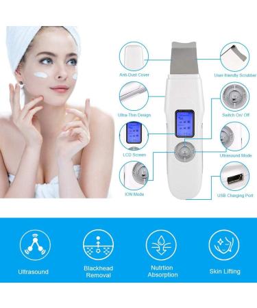 Skin Scrubber Multi-functional Ultrasound Facial Scrubber Spatula Electric Rechargable Facial Beauty Instrument for Deep Cleansing Skin Toning Nutrient Absorption - Buy Online on GoSupps.com