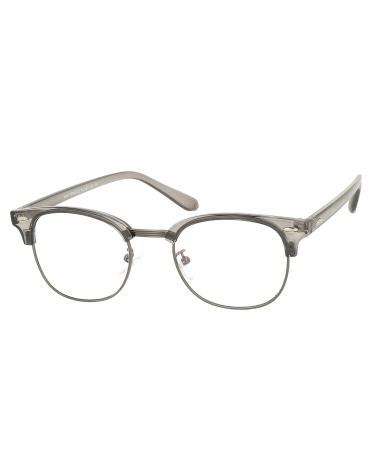 Blue Light Blocking Computer Gaming Glasses Anti Glare UV Protection Retro Eyeglasses for Men and Women Transparent Grey