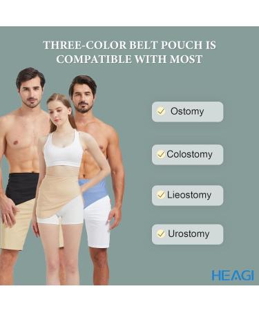 Buy Adjustable Ostomy Belt - Stealth Belt for Ostomy Bag | Beige Size L (35-39) - Support for Men & Women | Inner Pocket for Sports & Swimming - Buy Online on GoSupps.com